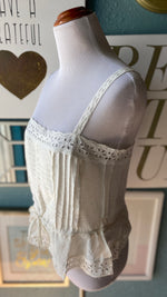 Olivaceous White Eyelet Tank Top