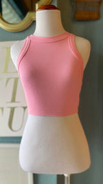 Olivaceous Pink Ribbed Tank Top