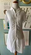 Olivaceous White Button Up Dress