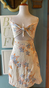 Olivaceous White Floral Cut Out Dress