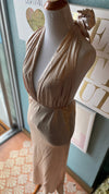 Sky To Moon Champagne Backless Silky Tie Dress