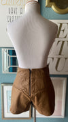 Olivaceous Tan Faux Leather Shorts