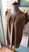 You & Me Mocha Puffy Sleeve Top