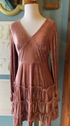 New In Dusty Pink Velvet Dress