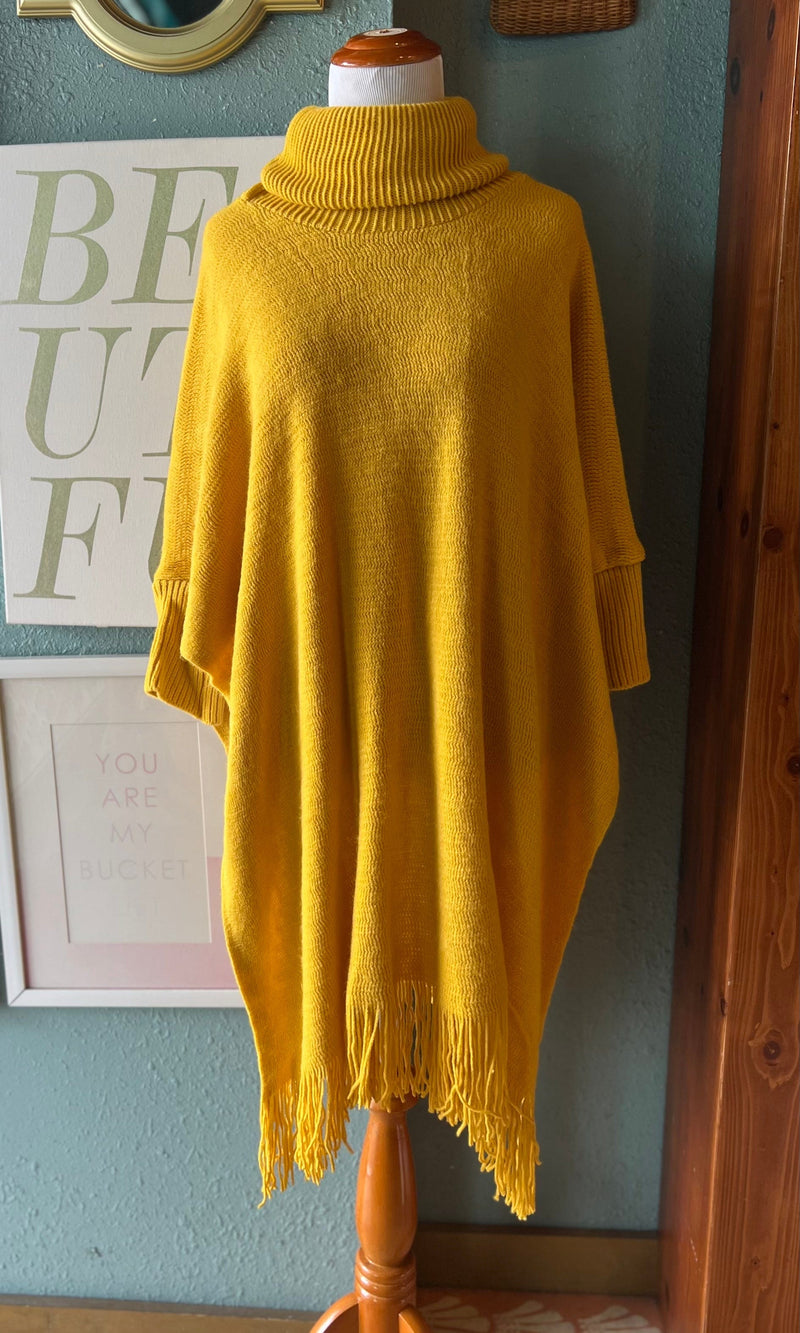 Riah Mustard Turtle Neck Sweater Dress