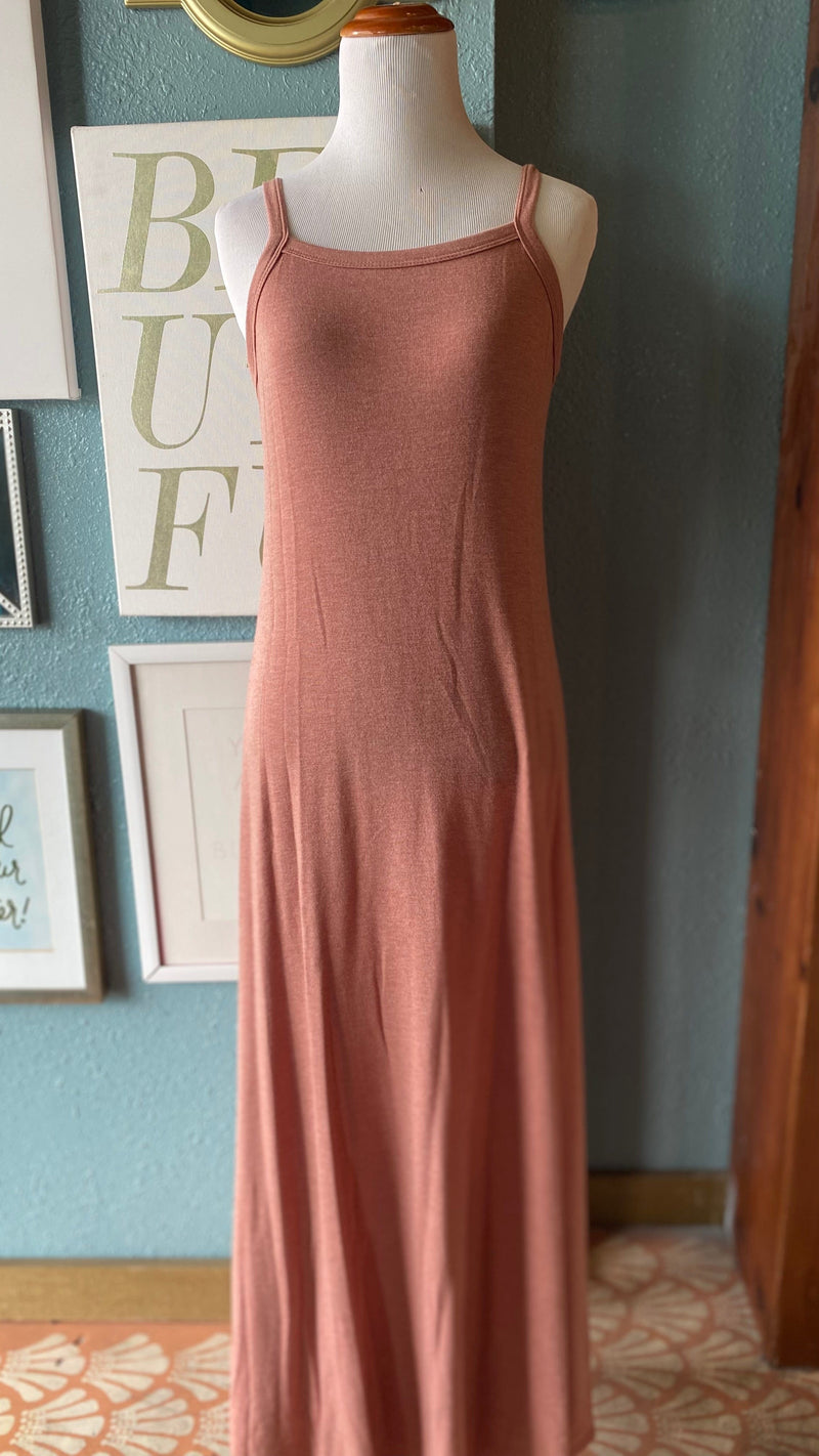 Beeson River Dusty Pink Square Neck Maxi Dress