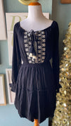 L Love Black Flower Pattern dress