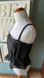 Olivaceous Black Lace Trim Tank