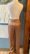 Olivaceous Dusty Pink Silky Button Trousers