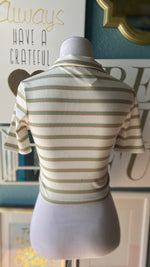 Olivaceous White Striped Collared Shirt