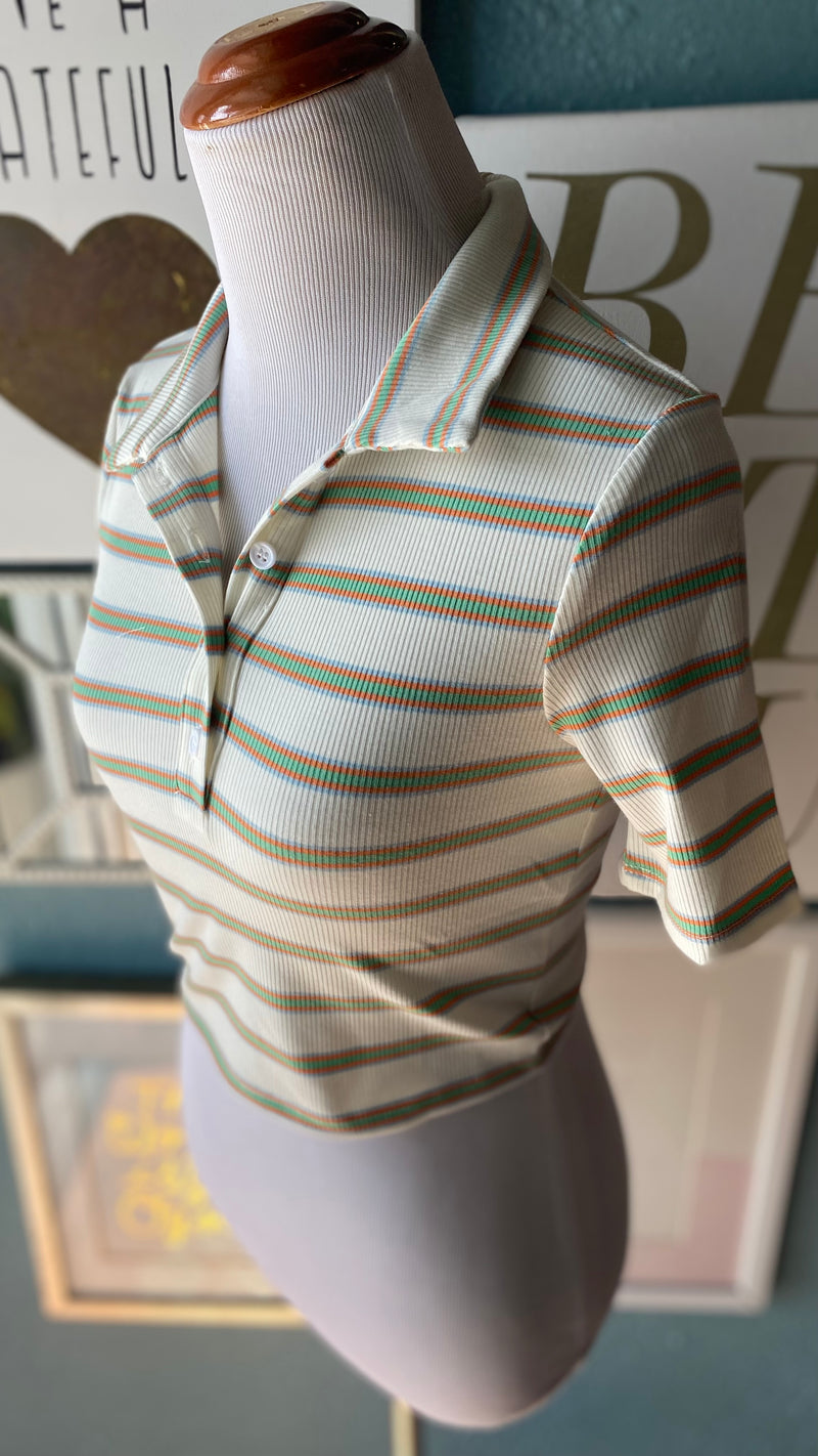 Olivaceous White Striped Collared Shirt