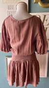 Olivaceous Mauve Scrunched Dress