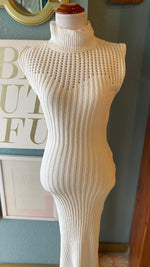 Vestique White Knit Bodycon Dress