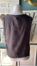 Olivaceous Charcoal Fringe Tank Top