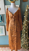 ILLA ILLA Silky Copper Cheetah Dress