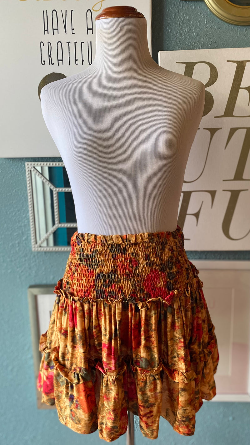 Olivaceous Yellow Floral Skirt