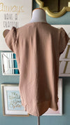 You & Me Mocha Puffy Sleeve Top