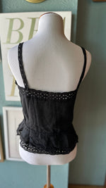 Olivaceous Black Lace Trim Tank