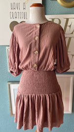 Olivaceous Mauve Scrunched Dress