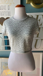 Olivaceous Light Grey Cheetah Crop Top