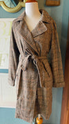 Chocolate Brown Checkered Jacket Dress