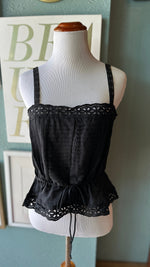 Olivaceous Black Lace Trim Tank