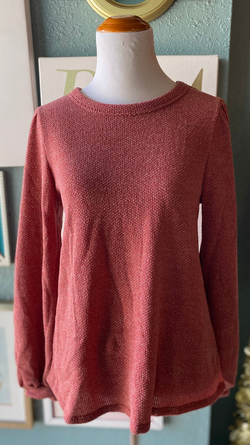 Perfect Peach Strawberry Puffy Sweater
