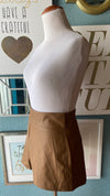 Olivaceous Tan Faux Leather Shorts