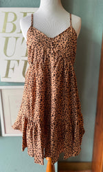 New In Pink Cheetah Ruffle Dress