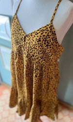 New In Yellow Cheetah Ruffle Dress