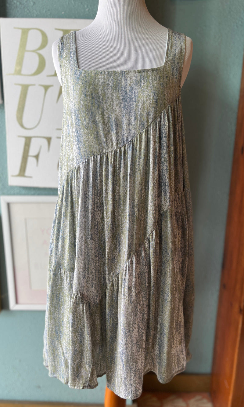 Gilli Blue & Sage Flow Dress