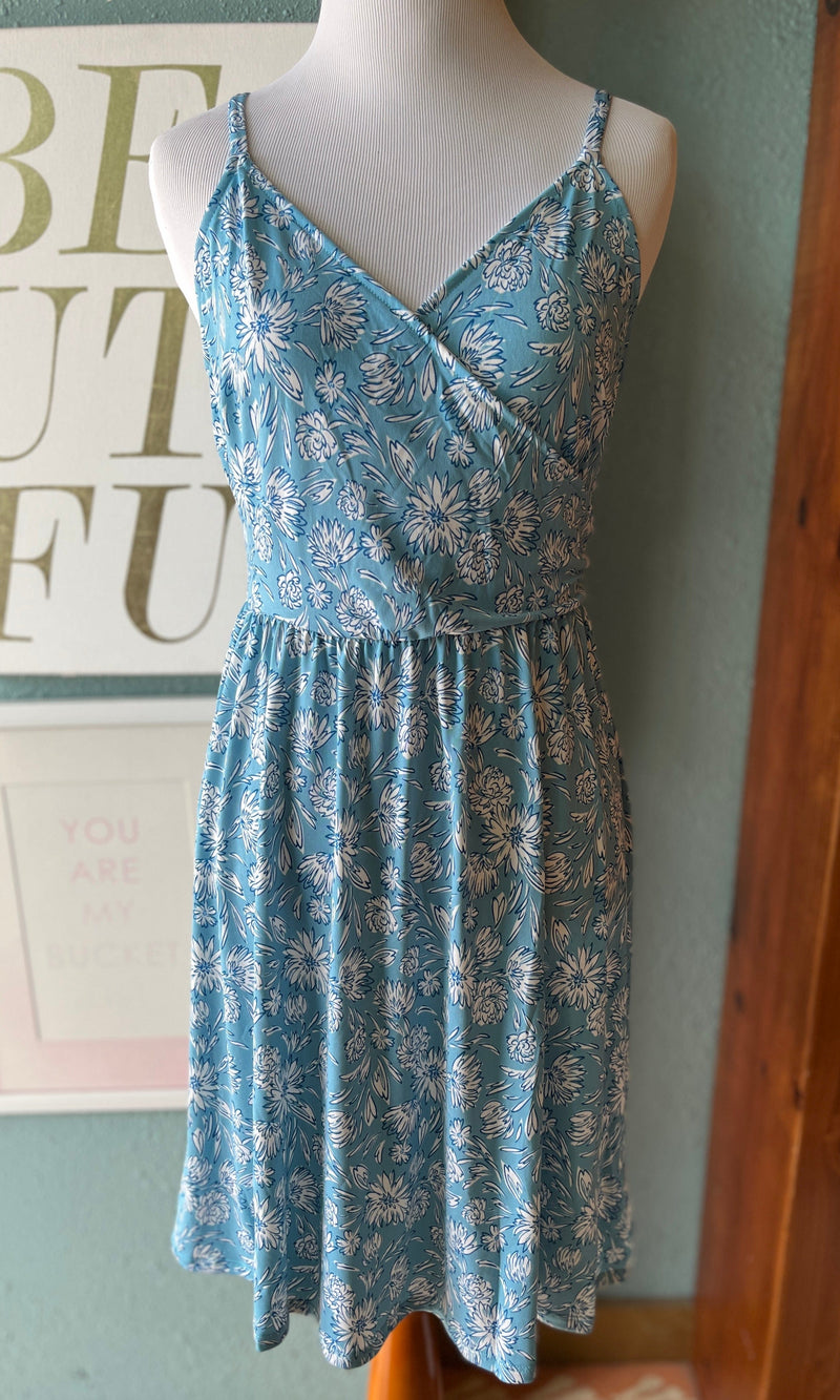 Gilli Blue Floral Tank Dress