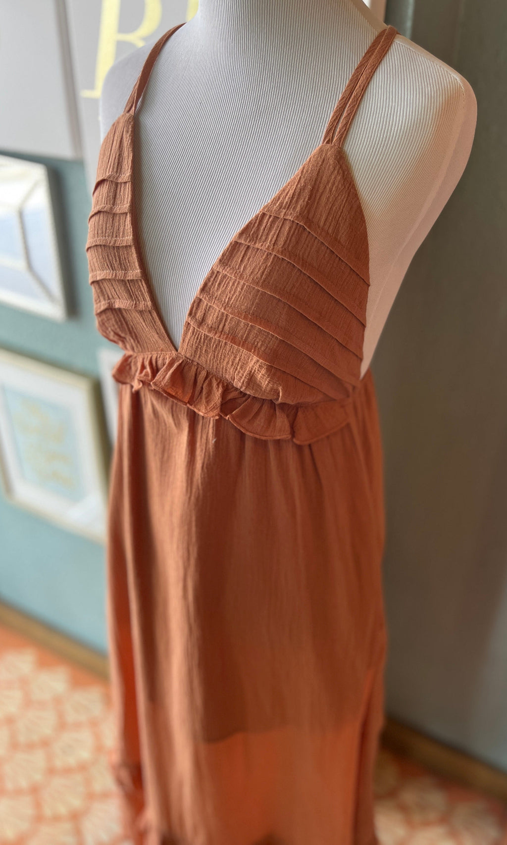 Hersy Terracotta Ruffle Dress
