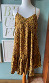 New In Yellow Cheetah Ruffle Dress