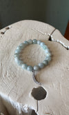 Light Blue Beaded Stretch Moon Bracelet