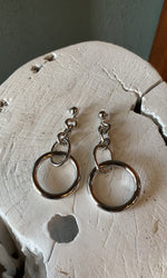 Silver Dangle Circle Earrings