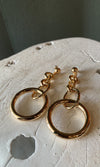 Gold Dangle Circle Earrings