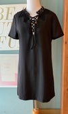 Eyela Black Short Sleeve Dress