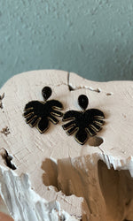 Black Leaf Statement Earrings