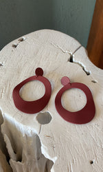 Maroon Metal Statement Earrings