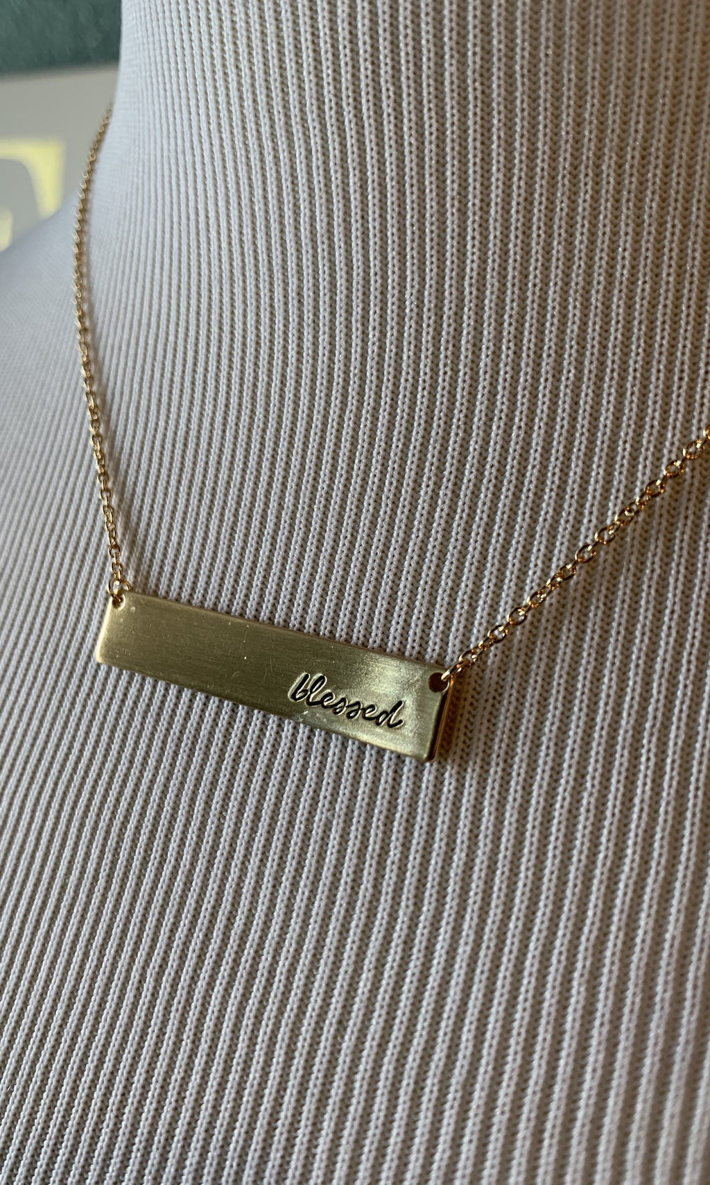 BLESSED Gold Bar Necklace