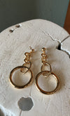 Gold Dangle Circle Earrings