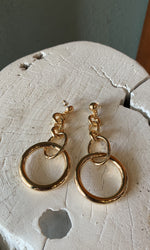 Gold Dangle Circle Earrings