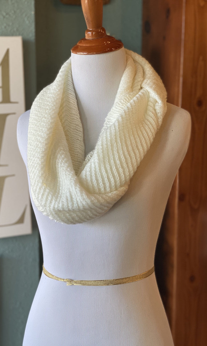 Ivory Cream Knitted Scarf