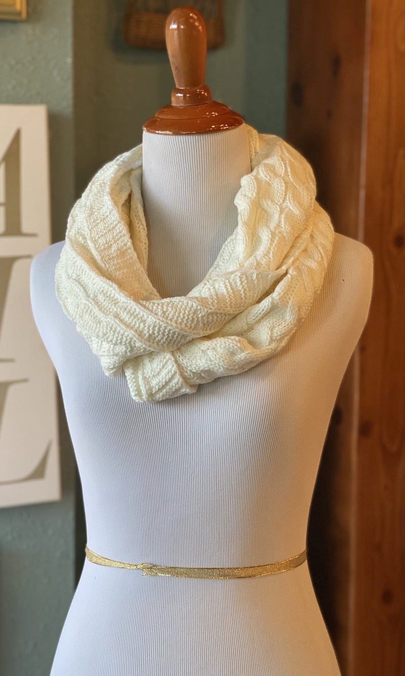 Ivory Knitted Scarf