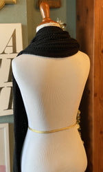 Black Knitted Scarf with Pockets
