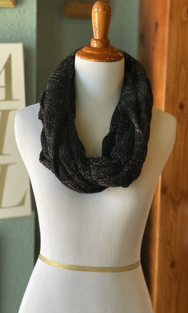 Black with Gold Specs Scarf