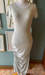 Sweet Adelyn Grey Heathered Cut Out Maxi Dress