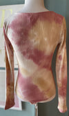 Le Lis Pink and Nude Tie Dye Bodysuit