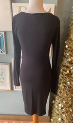 Sweet Adelyn Black Ruched Long Sleeve Dress